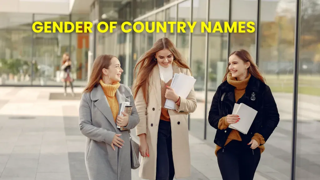 Students walking on campus while learning the gender of country names in French.